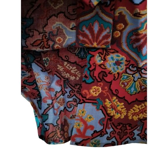 3504A) Frontier Series Multicolor Southwest Tribal Shacket Top Large - Picture 5 of 7